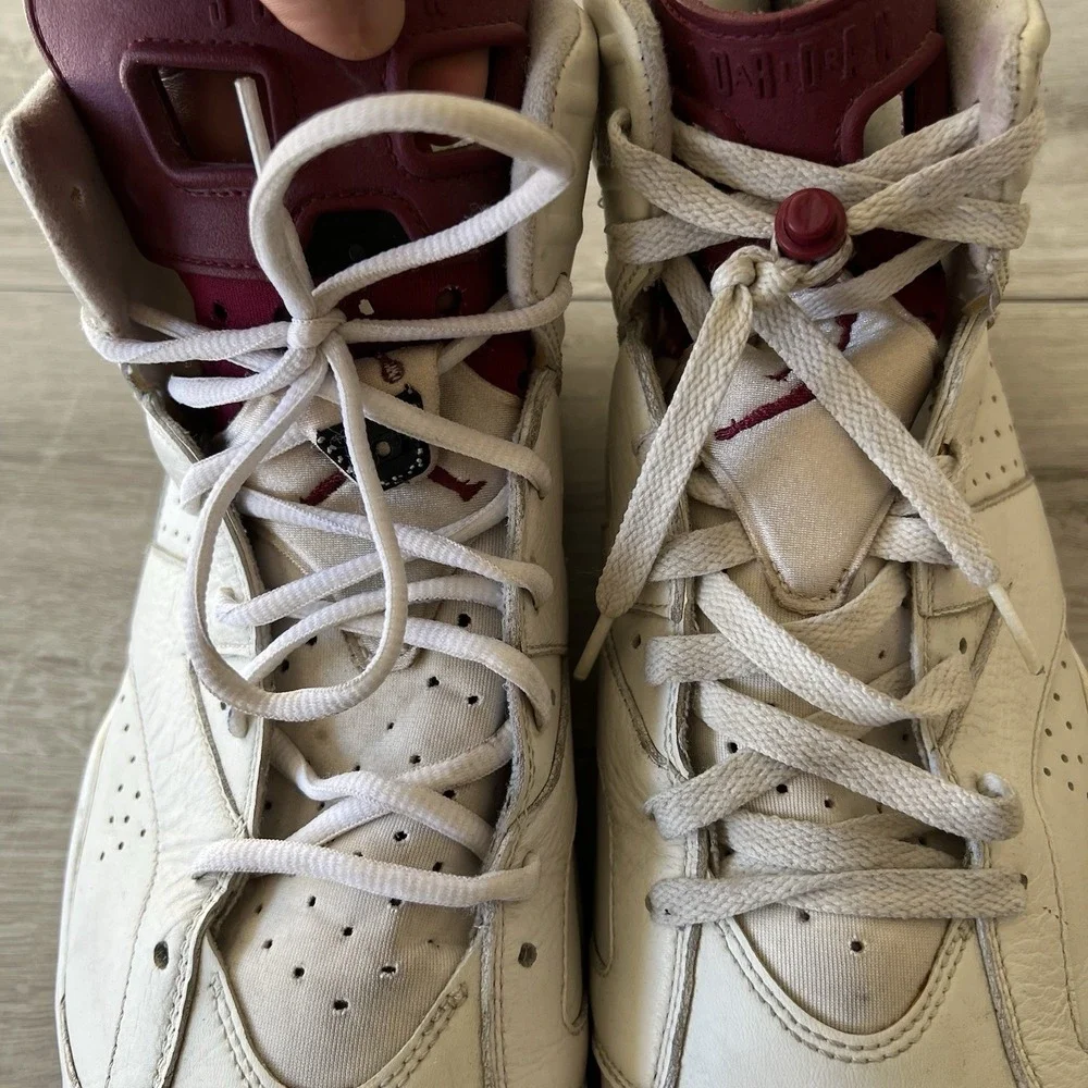Air Jordan 6 Maroon Off White Mens Size 14 384664-116